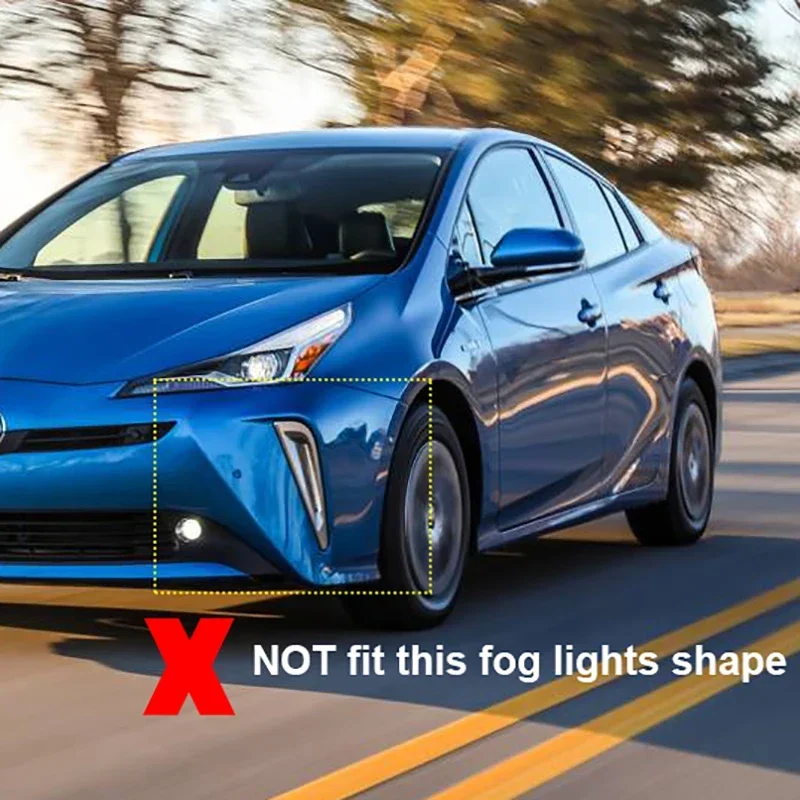 

For Toyota Prius 2019 2020 Hatchback Carbon Fiber Car Front Fog Light Lamp Eyebrow Cover Trim Foglight Eyelid Trims Accessories