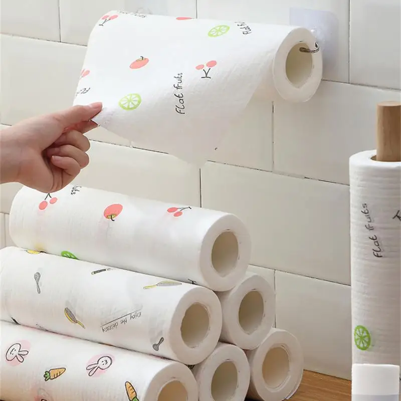 Grade Dual Use Dishwashing Cloth For Wet Kitchen Tools Food Grade Kitchen Towel Super Absorbent Kitchen Paper Towel Roll Food