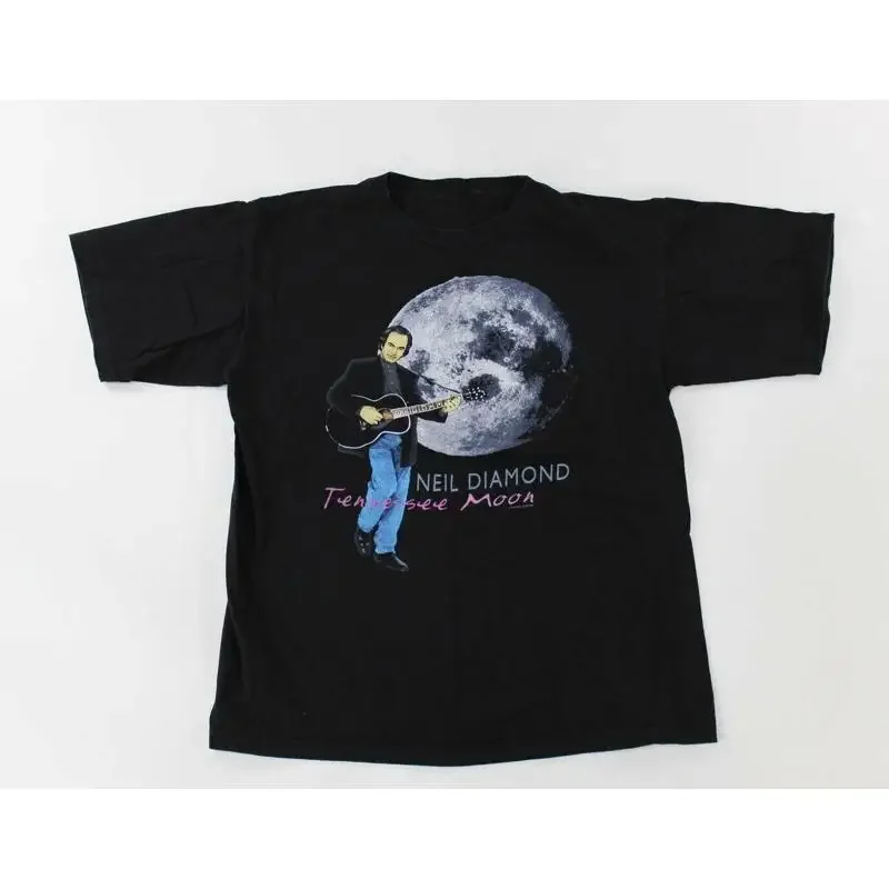Vtg Neil Diamond Moon T Shirt Classic Black S 234Xl