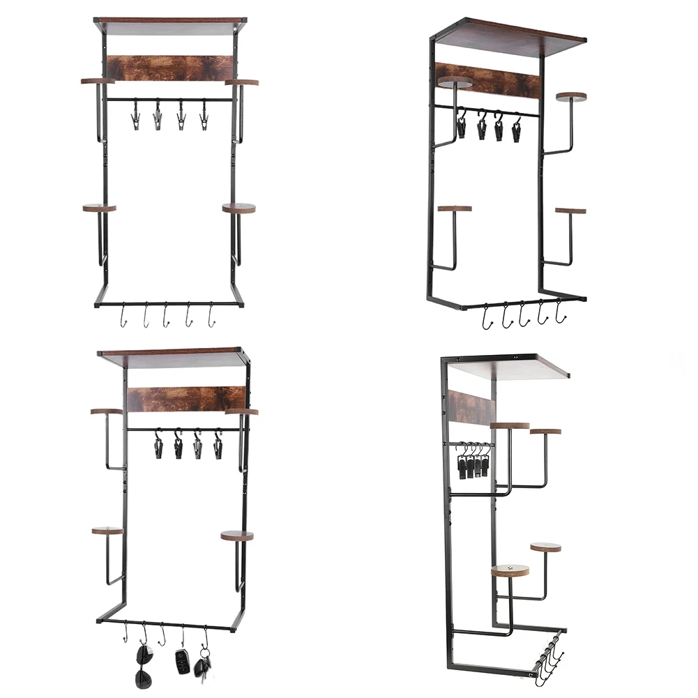 

Держатель для мотоциклетного шлема с 4 зажимами и 4 крючками, настенное крепление для хранения мотоциклетных аксессуаров