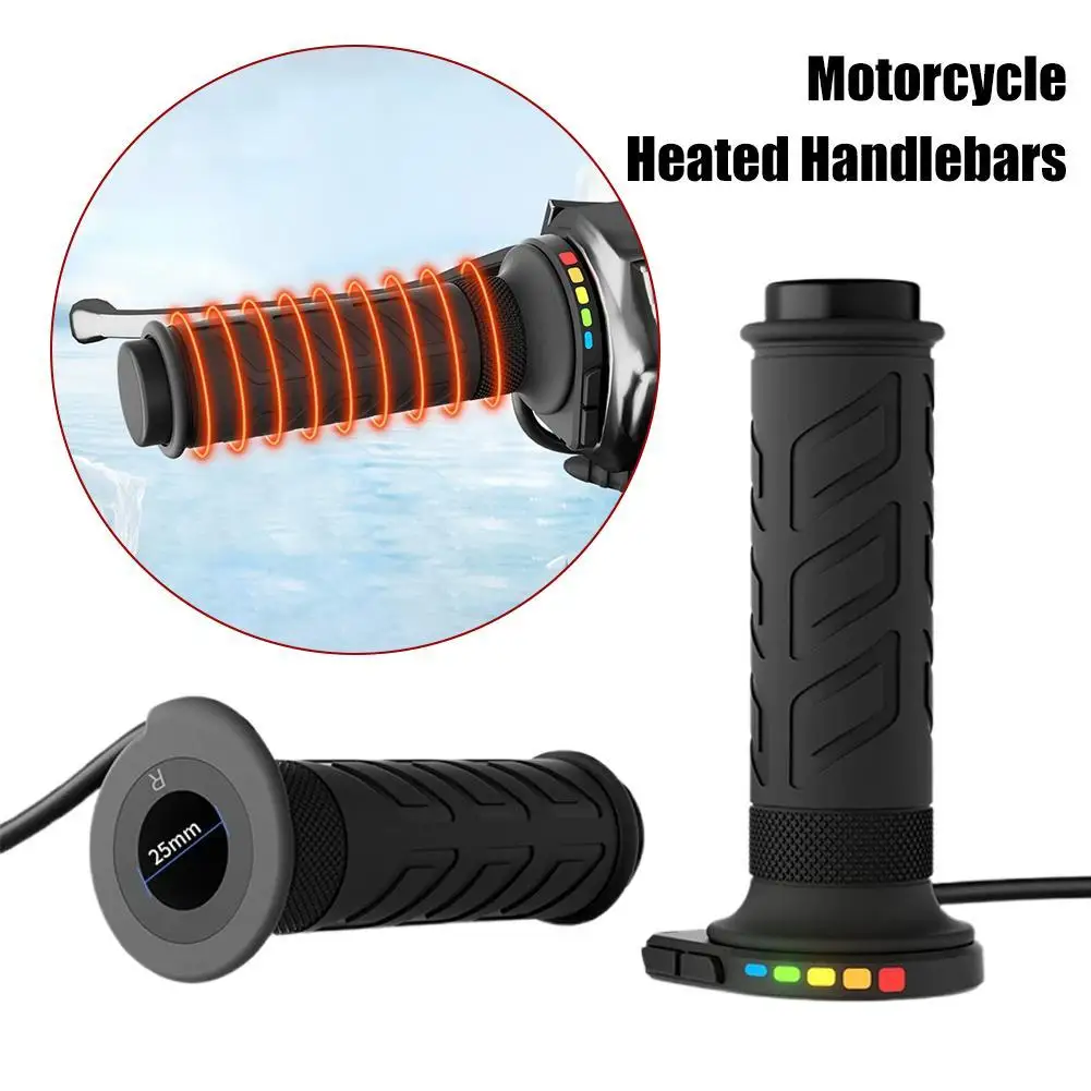 

Motorcycle Hand Heated Grips 3 Gear Scooter Bar Hand Warmer Temperature Regulation Motorcycle Heating Handlebar Waterproof