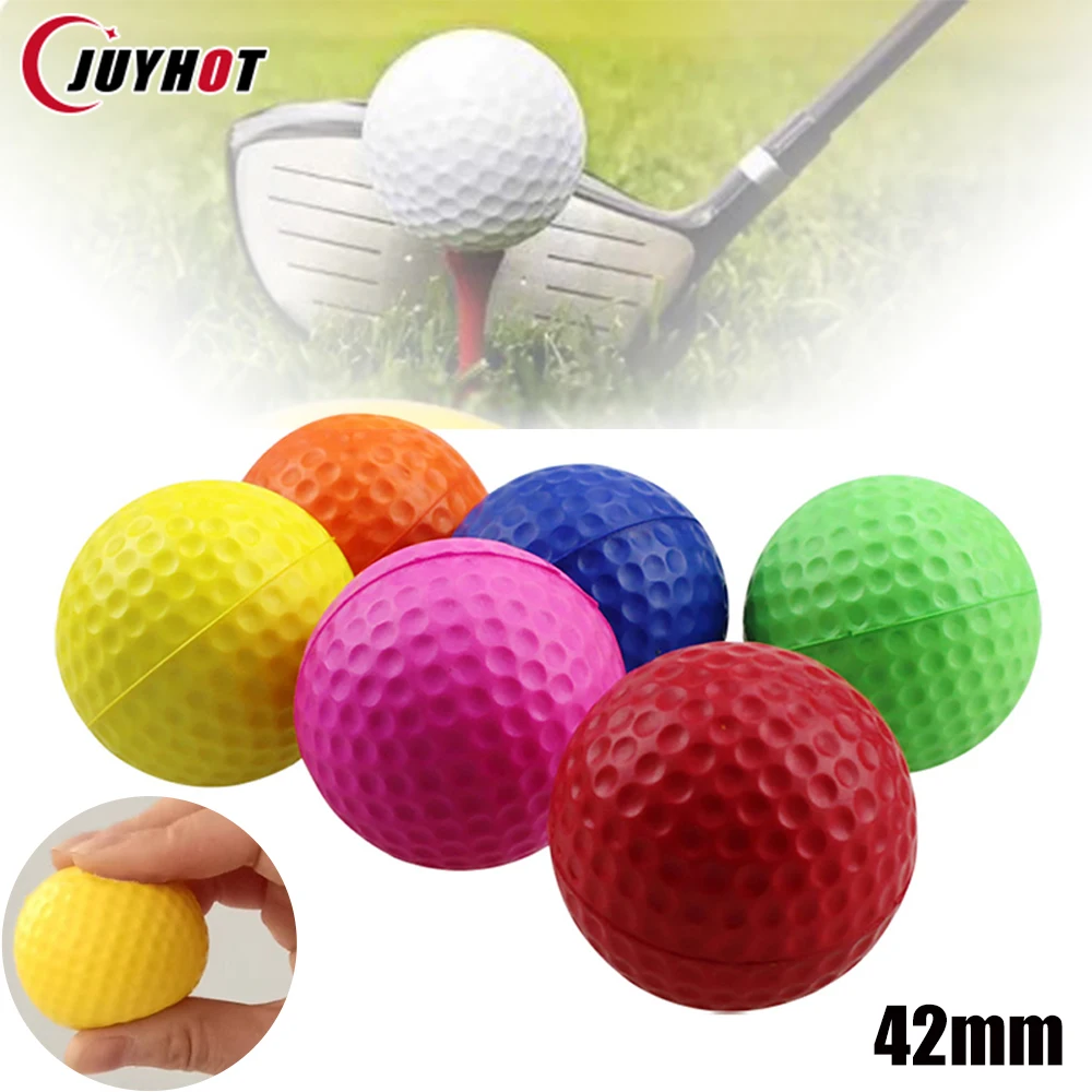 42mm Mixed Color Pu Foam Golf Ball Solid Sponge Soft Balls Indoor Outdoor Practice Training Ball Toy Golf Supplies