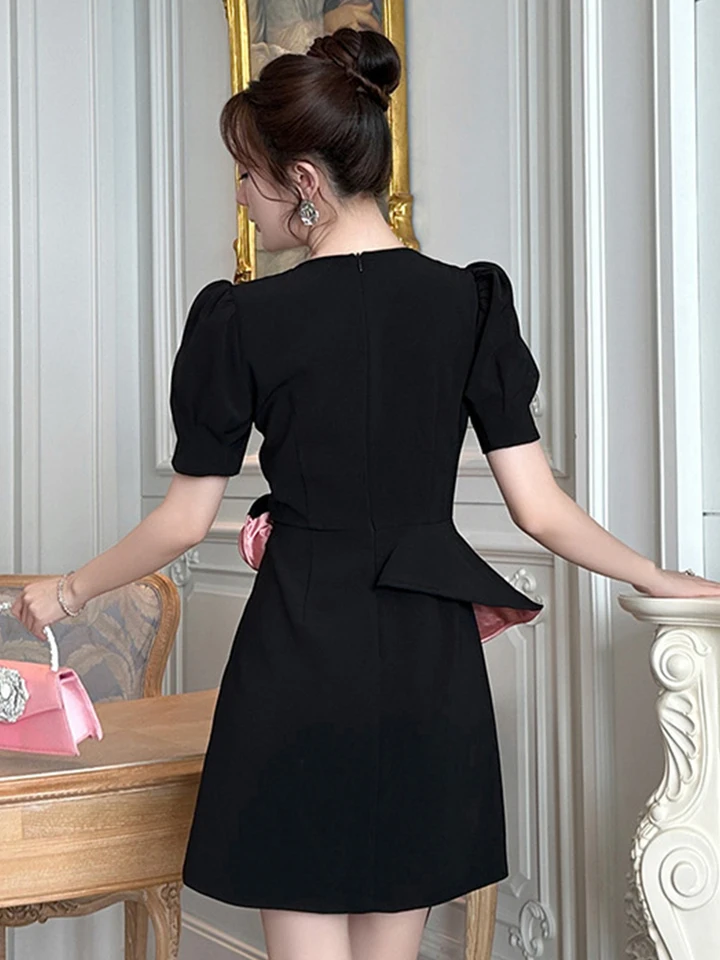 Women Clothes Retro Black V-Neck Slim Mini Short Dress Elegant Ladies  Fashion Evening Party Vestidos Casual Formal Occasion New - AliExpress  200000345