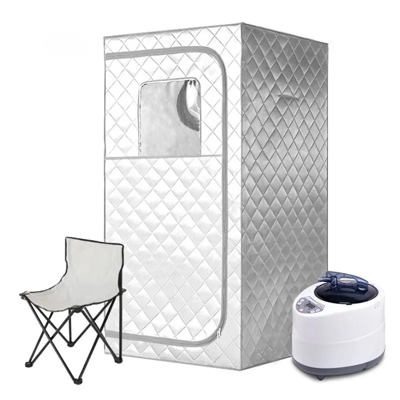 Movable Sauna Tent Full Body Steam Sauna Set 3L Large Steam Pot One Person Sauna Spa with Time Temperature Remote Control