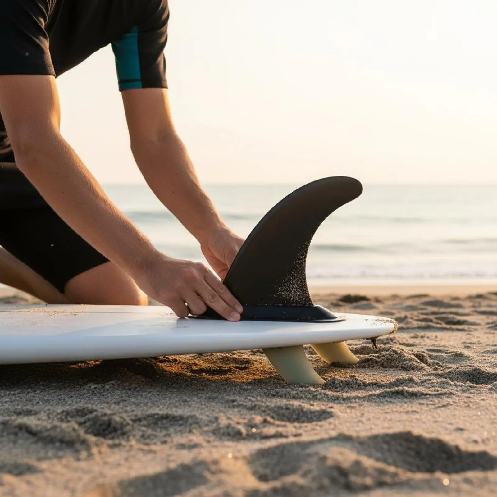 High Performance Surfboard Fin Base for Longboard Surfing with Water Splitting Design