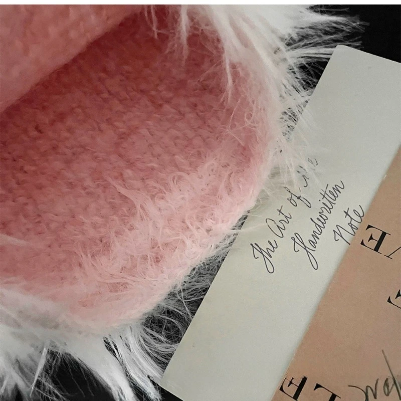 Koreanische süße Plüsch-Katzenohren-Mütze mit Schleife, Damen-Herbst- und Winter-Strickmütze, vielseitig einsetzbar, Ohrenschutz, Skull-Beanie-Mütze – Detail 5