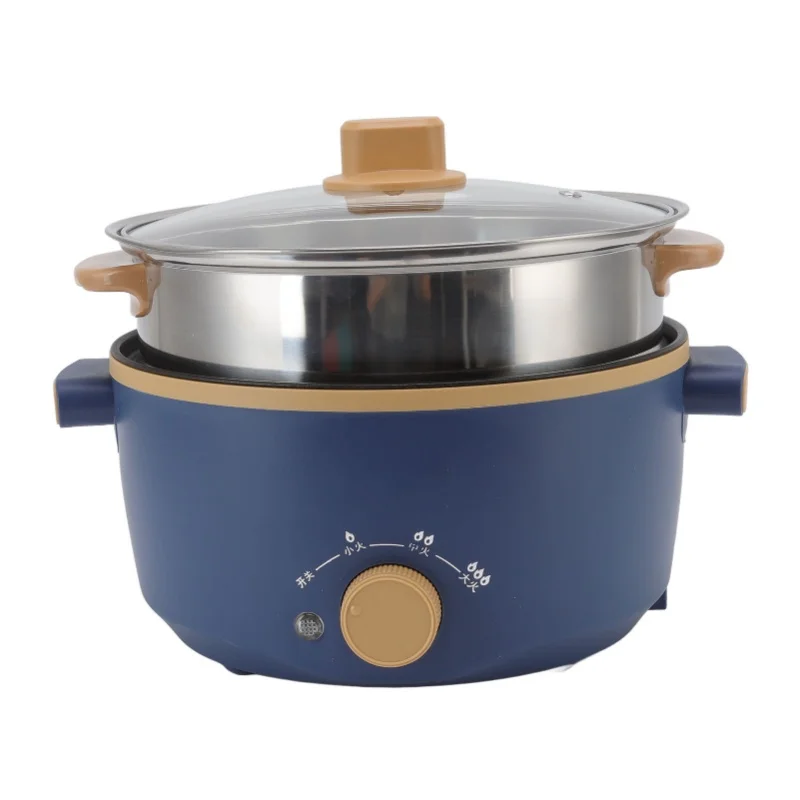 

2.5L Electric Cooker Food Grade 800W Multifunctional Double Layer Adjustable Portable Electric Hot Pot For Kitchen