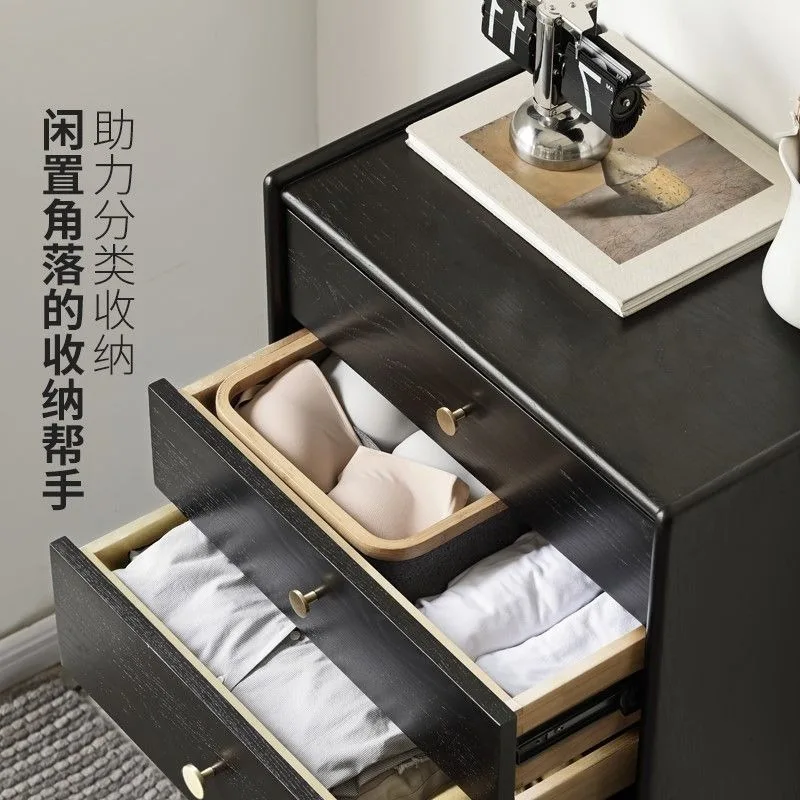chest of drawers solid wood simple bedroom locker against the wall chest of drawers black ash wood chest of drawers 3