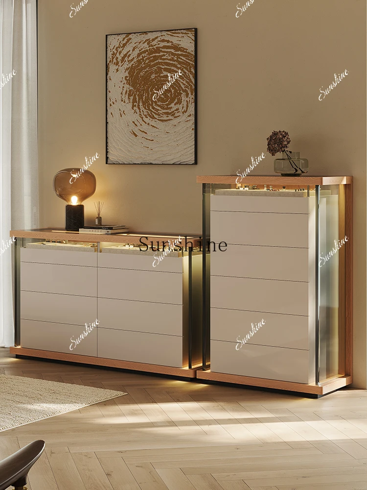 Italian light luxury floor-to-ceiling eight-bucket cloakroom storage jewelry bedroom jewelry bedside cabinet  FT