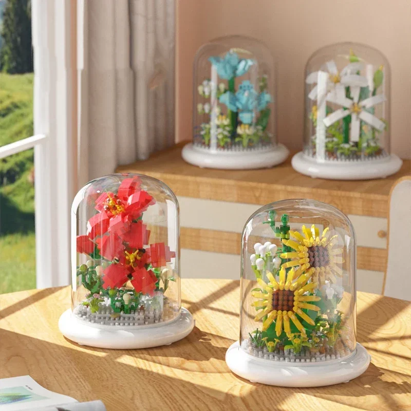 

Plant Flower Building Blocks 3D Model Decorate Ornaments Montessori Science Toy Educational Toys Children Gift Micro Diamond