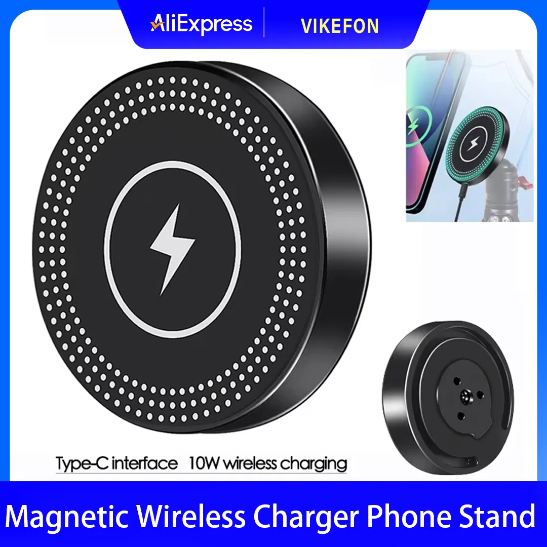 

Магнитное беспроводное зарядное устройство, подставка для телефона, держатель для MagSafe iPhone 17 16 Pro Max 1/4, быстросъемный магнит для штатива DJI, монопод