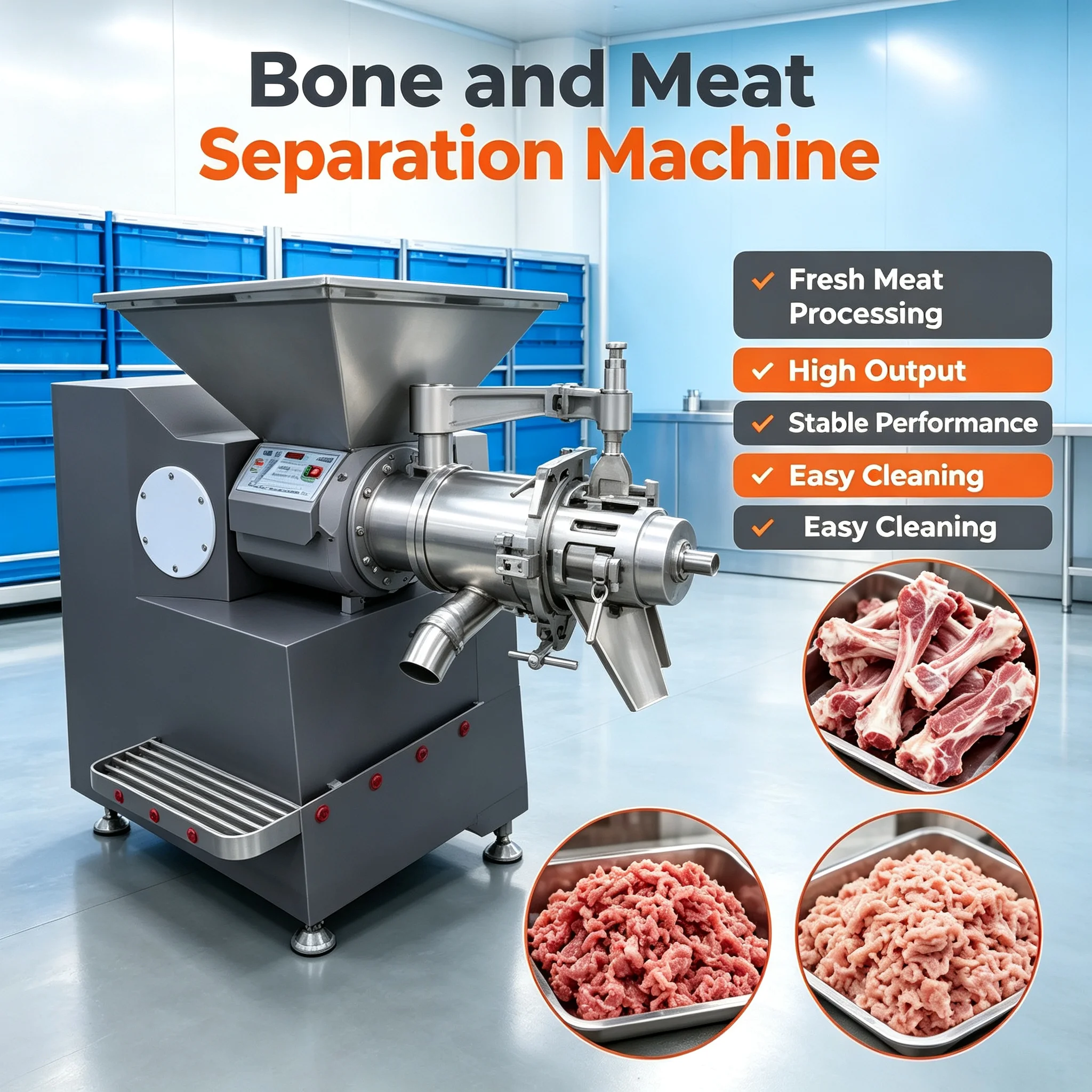 Poultry Bone Removing Machine Factory Direct Automatic Turkey Chicken Meat Separation Device Customized