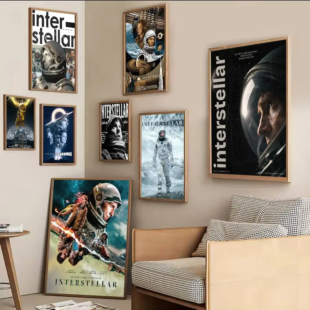 Classic Movie Interstellar Aesthetic Canvas Classic Vintage Posters HD Quality Wall Art Retro Posters For Home Room Wall Decor
