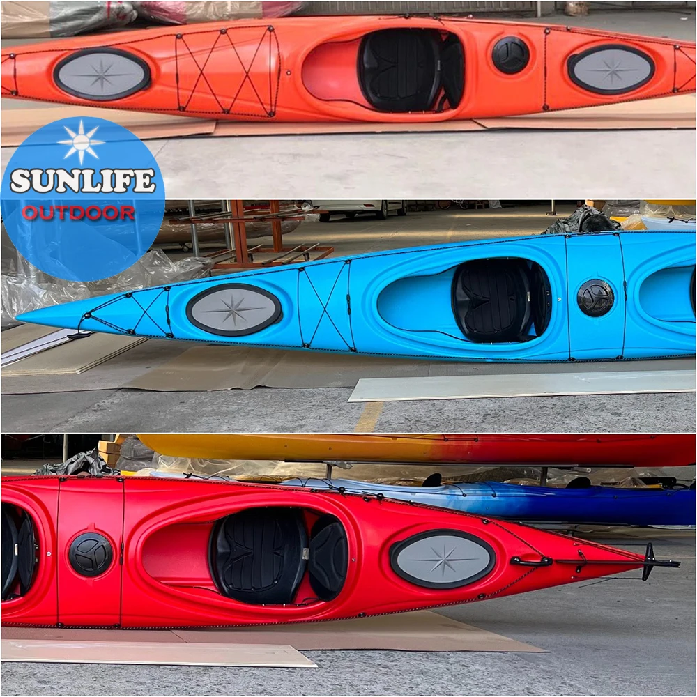 16ft 2-Person Sit-In Plastic Kayak, New Design Ocean Touring Canoe