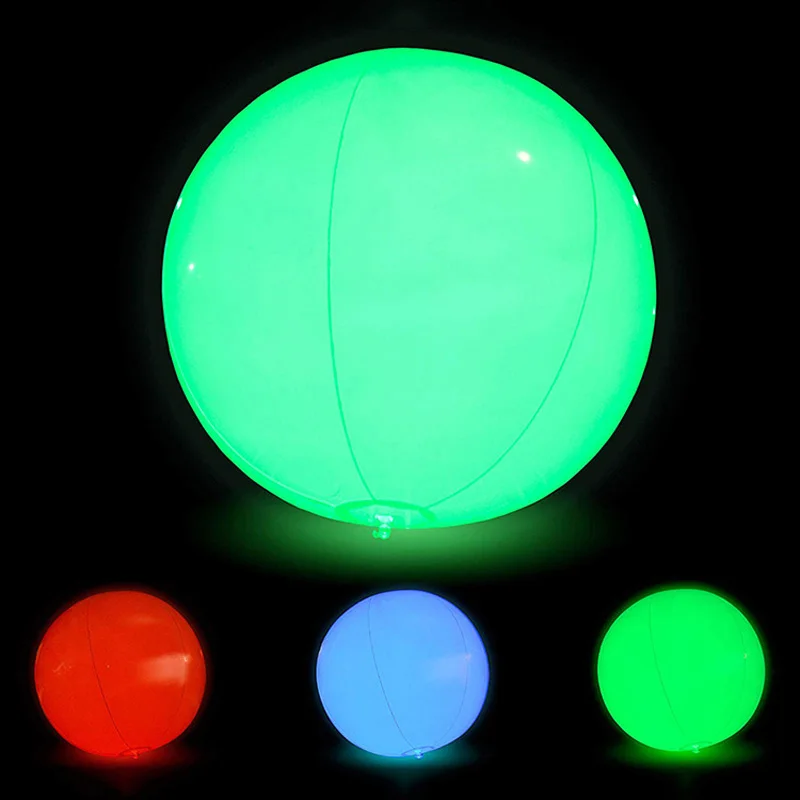Pelota luminosa inflable de PVC de 40cm, juguete con Control remoto LED, bola Flash para Fiesta al aire libre, juguetes de fútbol luminosos que cambian de Color