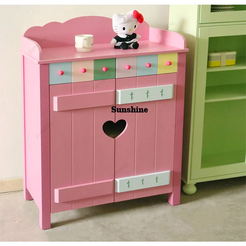 Storage, solid wood, toys, handmade comic style cabinet, simple and modern