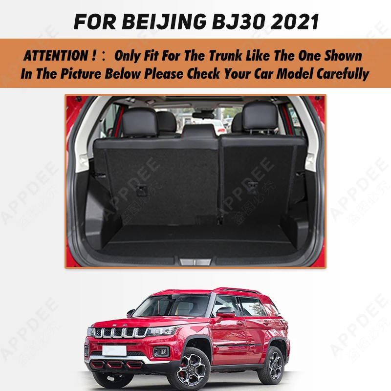 Auto Full Coverage Trunk Mat For Beijing BJ30 2021 Leather Car Boot Cover Pad Cargo Liner Interior Protector Accessories