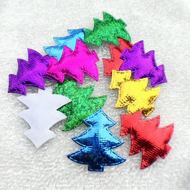 80PCS/lot 32*34mm Cloth Sequins patches  icon Christmas tree Appliques riverdale qatar uae -C52A