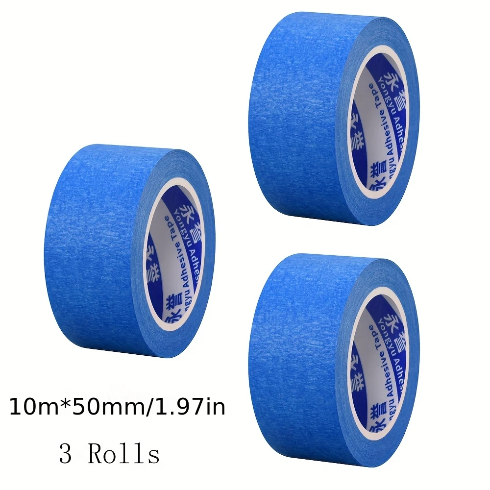 3 Rolls Blue Writable Easy Tear Painter's Masking Tape 393.7