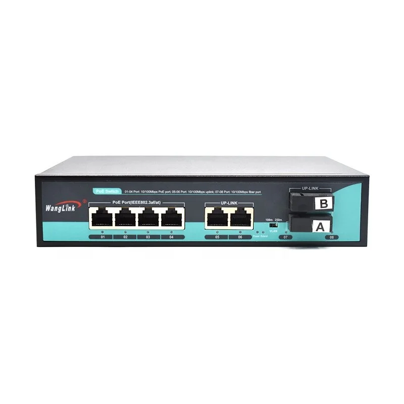 Imagem -02 - Wanglink Switch Poe Portas Poe Mais Uplink Mais sc Poe Switch para Cctv Ieee802.3af at Adequado Cctv Nvr