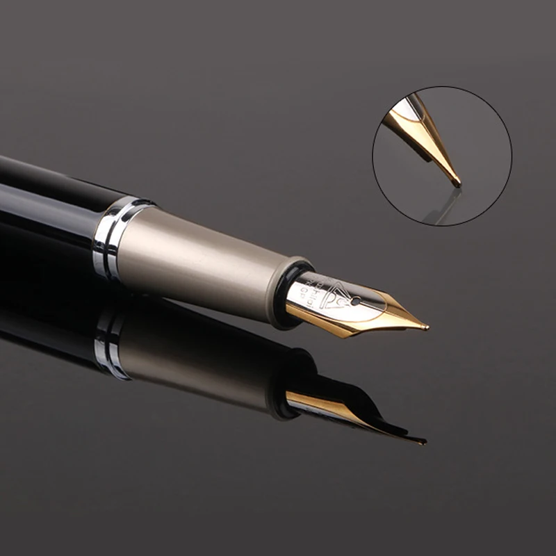 Imagem -06 - Custom Metal Nib Writing Ink Fountain Pen Voltar para a Escola Itens Luxo Japonês Caneta Preta Texto Dourado Papelaria Material de Escritório para Homens