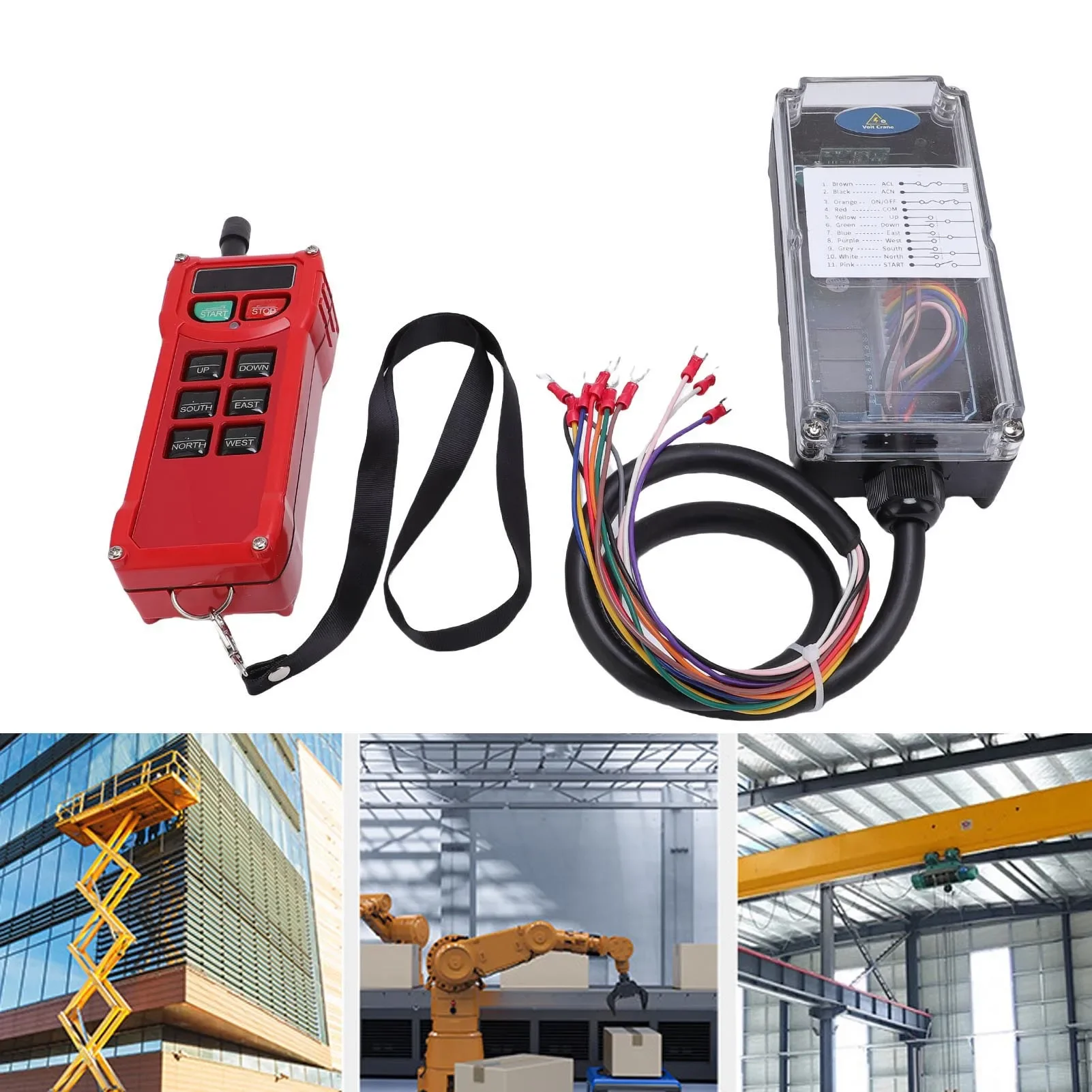 

Industrial Crane Wireless Remote Control Anti-fall Radio Controller Receiver Transmitter Set for Electric Hoist Overhead Crane