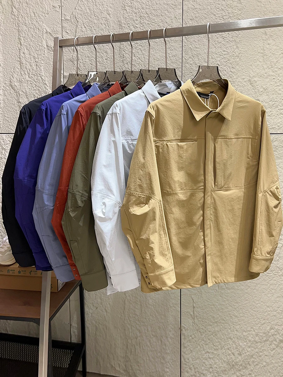 

Cool Stylish Lightweight Men's Outdoor Shirt Jacket Stand Collar Anti-tear Autumn Fashion Urban Style Long Sleeve Casual Wind...