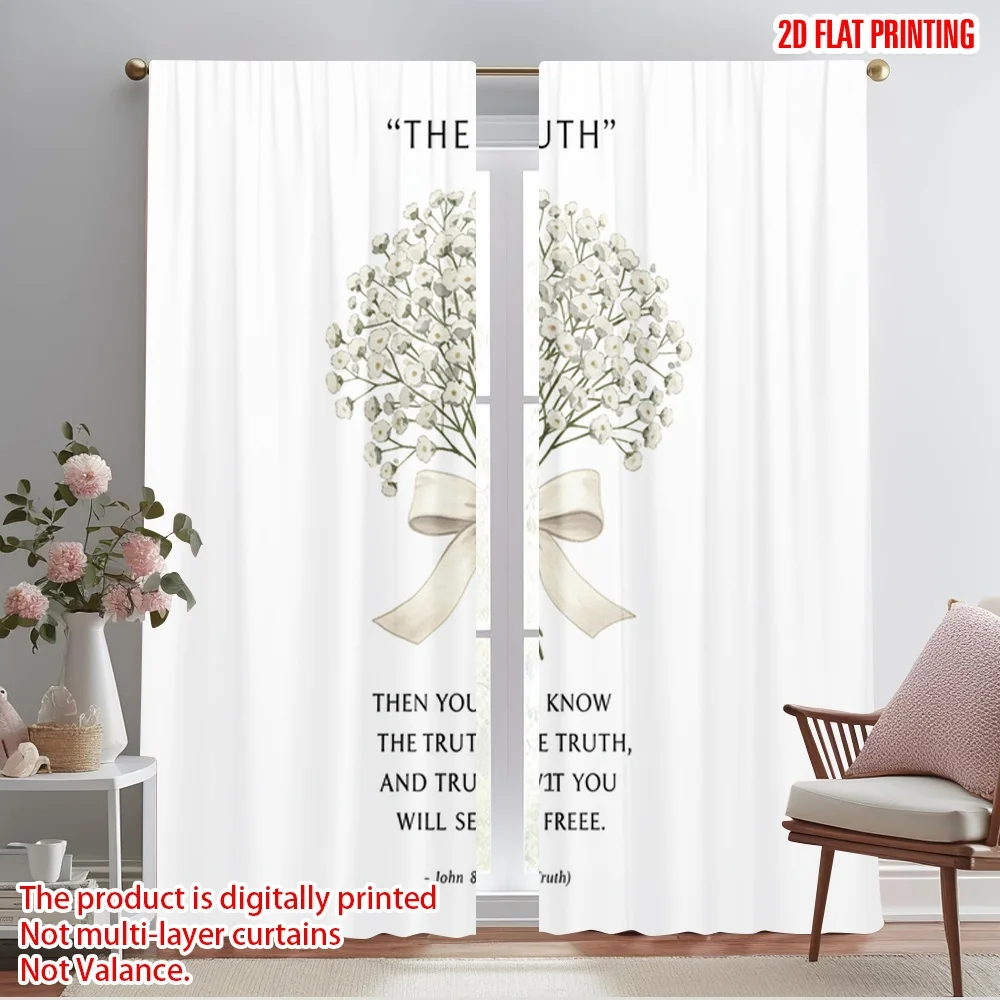 

2pcs 2D flat printing Drapes Bouquet Truth Freedom Fabric Without Electricity 0 for Wall art Party decoration