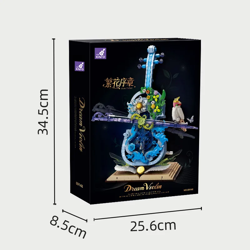 Muziekthema ornamenten bouwstenen educatieve puzzel voor kinderen geassembleerd vioolinstrument model speelgoed jongens en meisjes geschenken