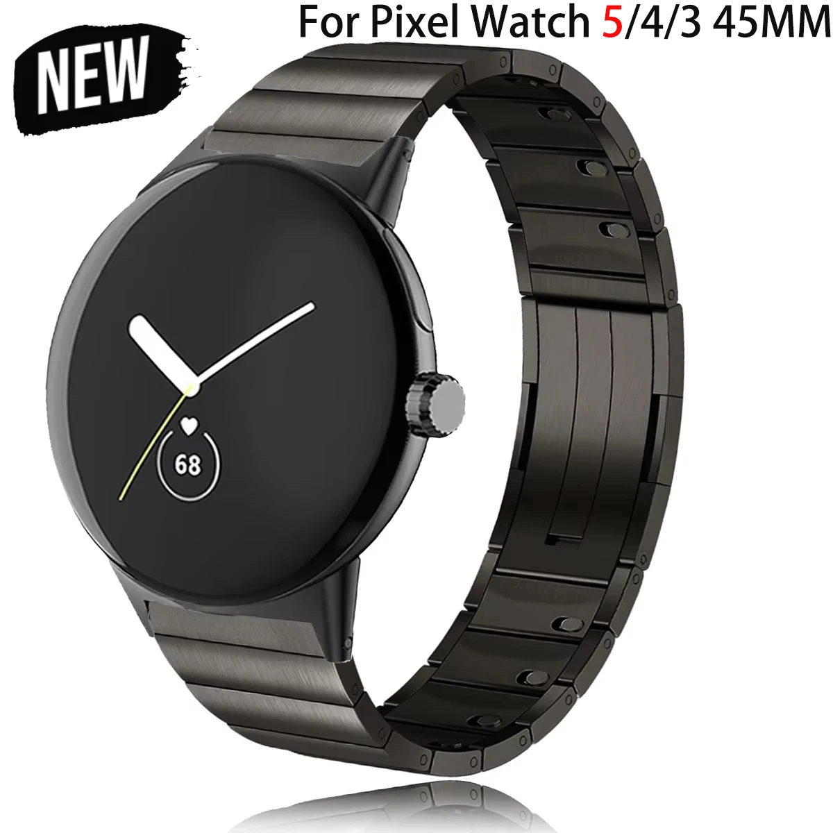 Schnellverschluss-Metallarmband für Google Pixel Watch 5 4 3 45mm, Verstellbares Business-Armband für Pixel 4 45mm, Luxus-Armband für Herren