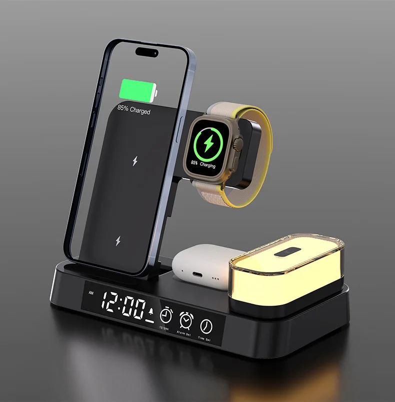 

3 in 1 Wireless Charger Stand Pad For iPhone 14 13 12 Apple Watch Fast Charging Dock Station for Airpods Pro iWatch 8 7