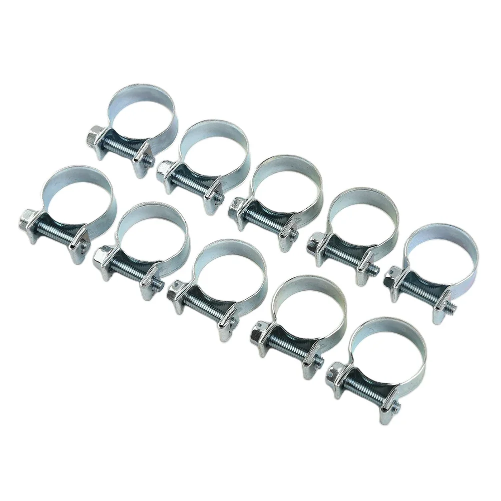 10pcs Mini Hose Clamps 19-21mm 20-22mm Automotive Hoses Carbon Steel For Household Appliances Fuel Hose Clamps