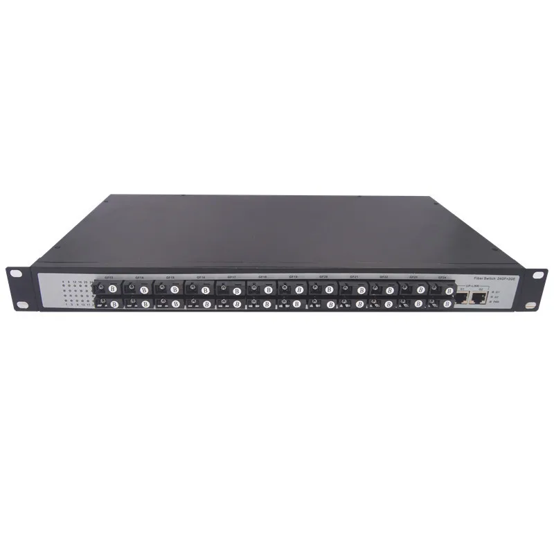 

24-портовый гигабитный оптоволоконный коммутатор SC SFP 2 Ethernet, одинарный или многомодовый, разрешение 20 км, сеть TCP