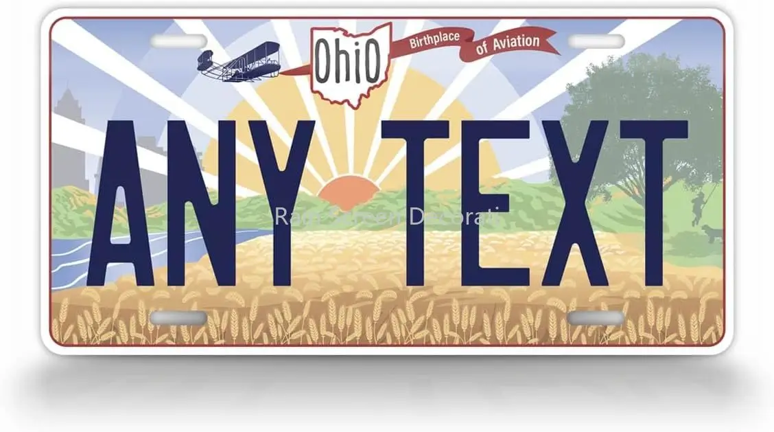 Personalized New Ohio Birthplace of Aviation  Plate ANY TEXT Custom OH Auto Tag