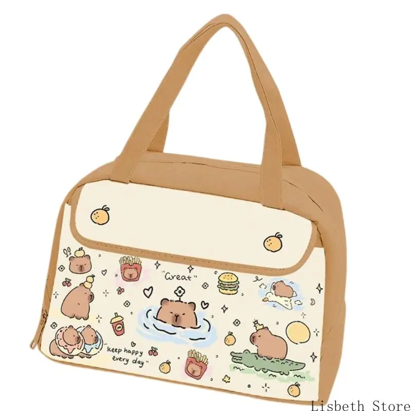 124A Túi ăn trưa của sinh viên cách nhiệt hoạt hình không thấm nước Capybara in dễ bảo trì
