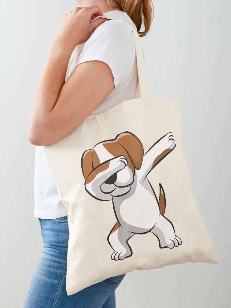 Funny Beagle Lover Gift Dabbing Beagle Tote Bag shopping bag personalized tote bag