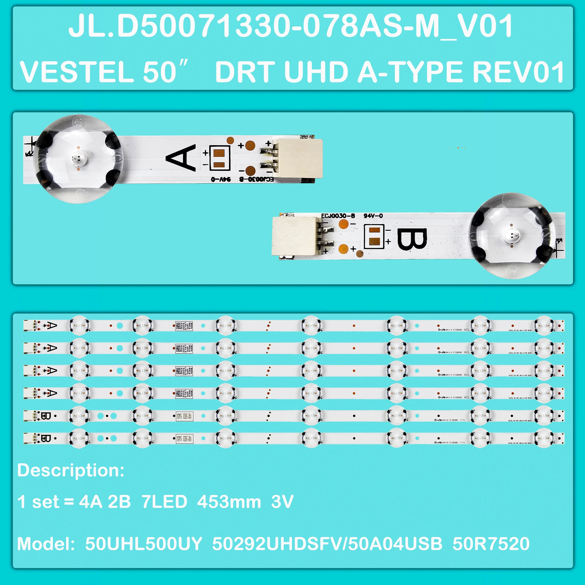 LED BackLight Strip For 50TU7520 50UD7251 50292UHDSFV/50A04USB LT1397 LED B1303A P50UPA2029A P50U600M4CWI