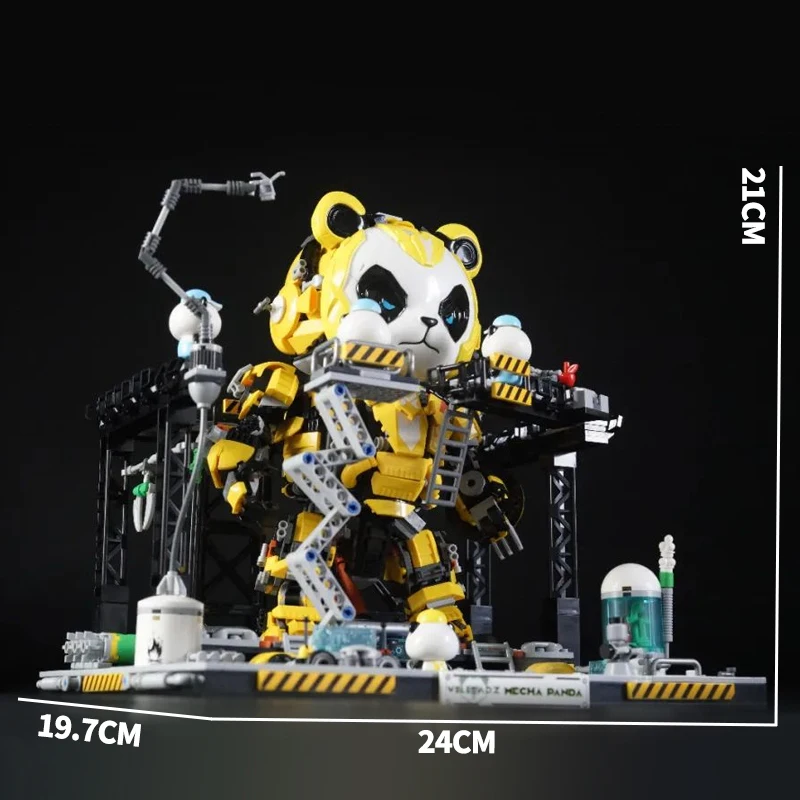 Creative Robot Micro Blocks Model MOC Set Cartoon Panda Mecha Building Bricks Action Figures Dolls Children Toys Adult Gifts DIY