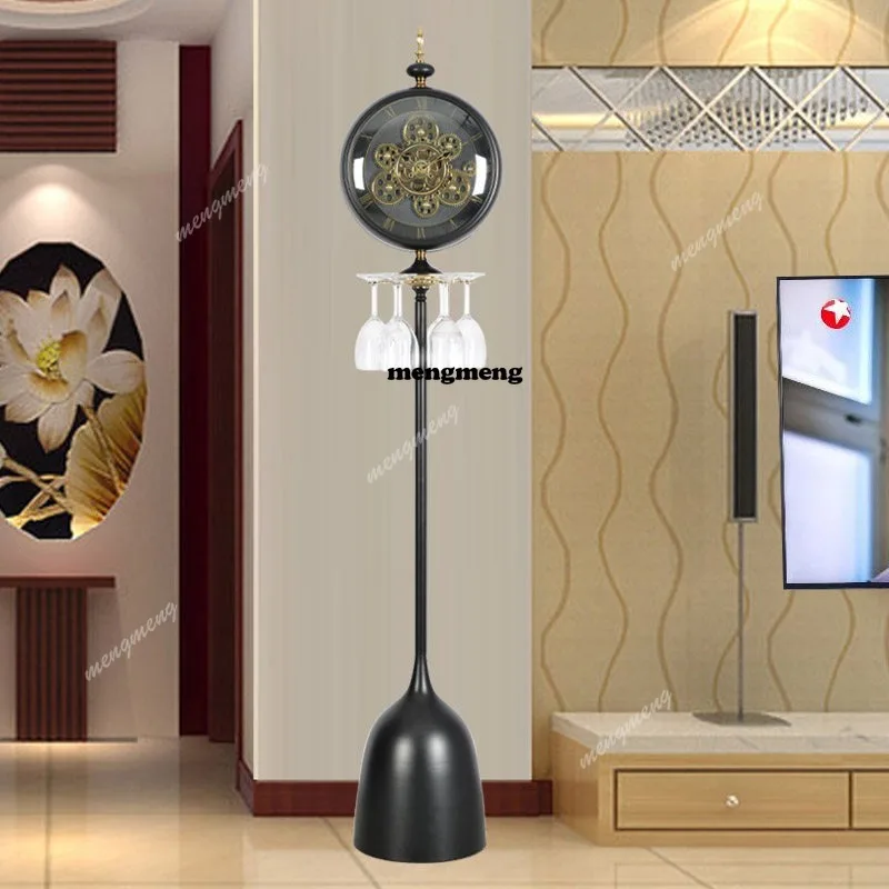 Living room decoration retro standing clock ornament solid wood standing clock home fashion clock