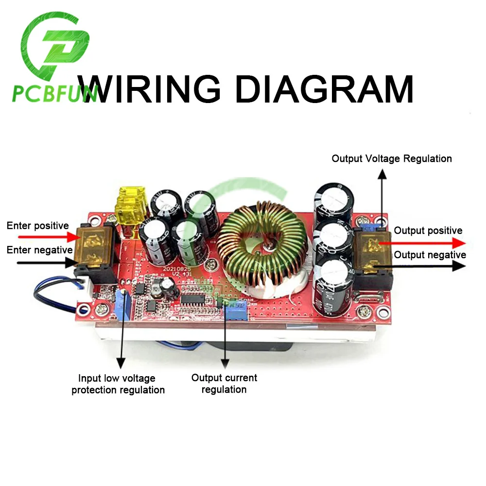 1800W 40A DC-DC Boost Converter Step Up Power Supply Module 10-60V to 12-90V Adjustable Voltage Converter 1500W 30A 1200W 20A