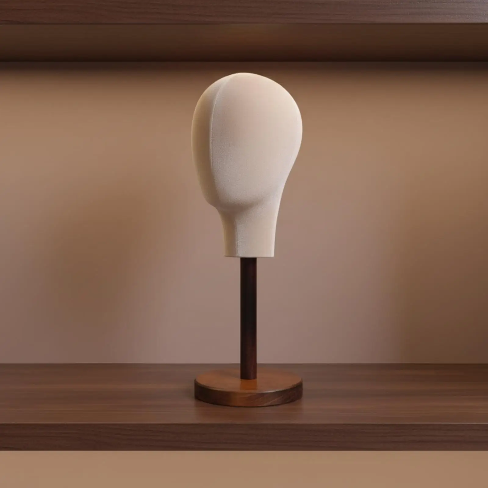 Hat Display Mannequin Head Stand with Polyurethane Foam Head Wood Support for Boutique Counter Showcase