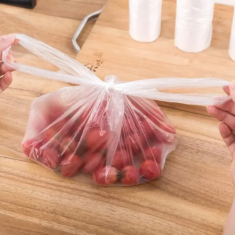 100pcs Diposable Transpare Plastic Bags Roll Fresh-keeping Food Saver Storage Bags Thick Household Bag Refrigerator Organizer