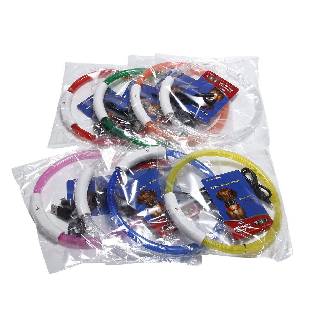 Pet Flashing Collar USB Rechargeable Glowing Necklace Safety Collar Light Up Collars for Night Walking Electric Dog Collar Neon