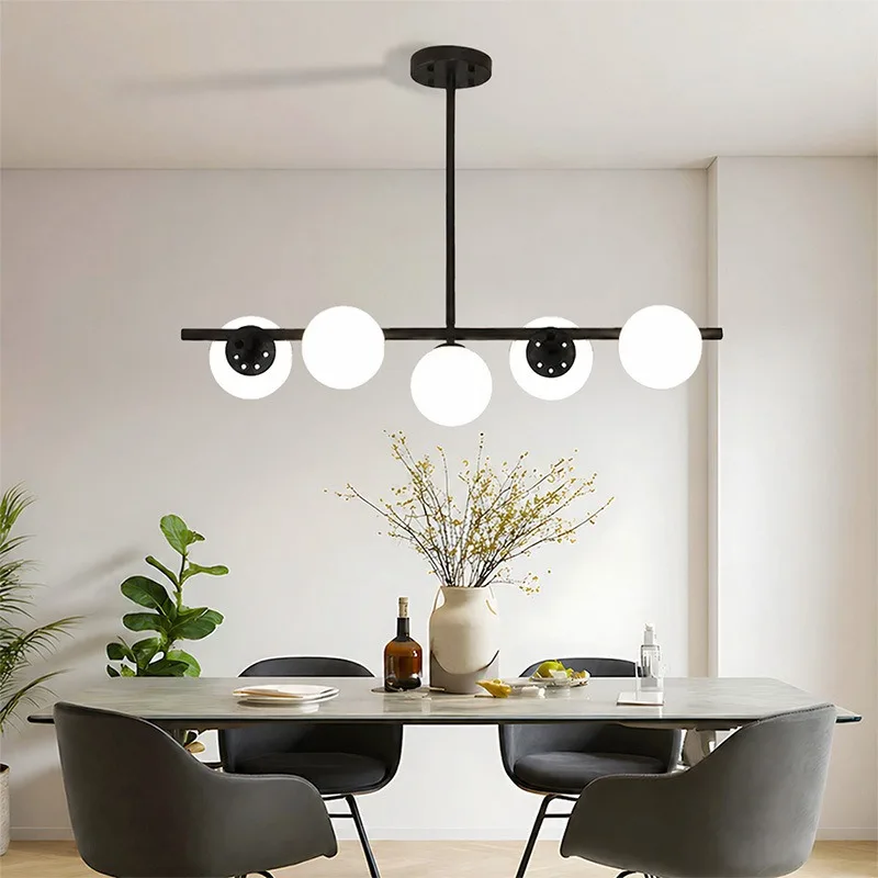 Italian Minimalist Pendant Lights Long Strip Glass Lamp Shade LED Hanging Lamp Living Room Front Desk Bar Decoration Art Fixture