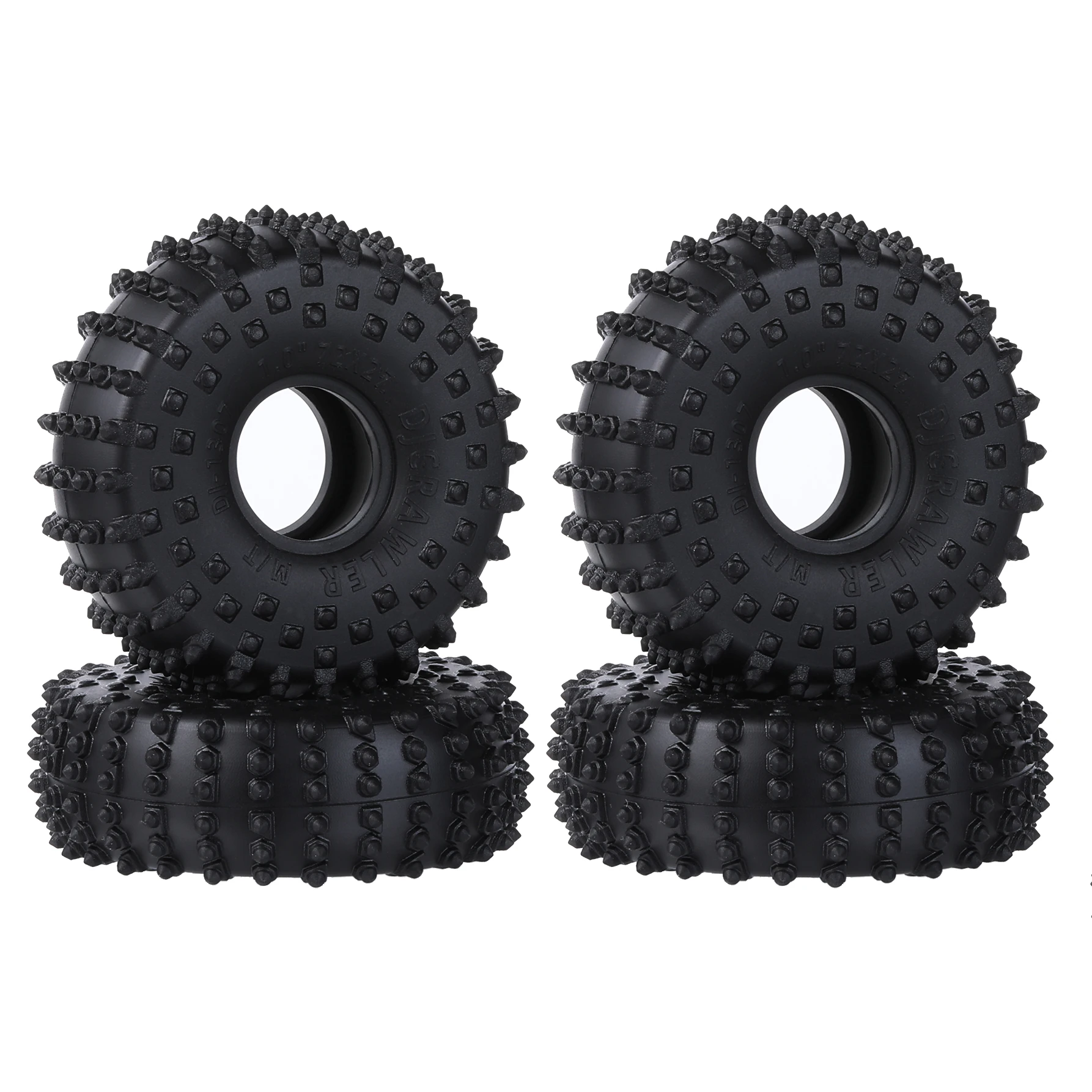 

DC 1 inch Tires Super Soft 72*27mm Pin tires 1/24 RC Crawler Truck Car Parts for TRX4M 1/18 RC Crawler Axial SCX24 FMS FCX24