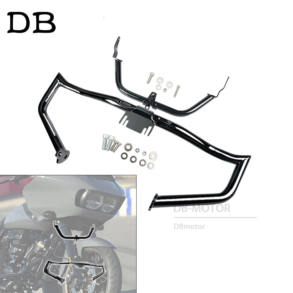 

Motorcycle bumper assembly four holes Fit For Touring Road King FLHR Street Electra Glide CVO (2014-2022)- Road King (2023-2024)