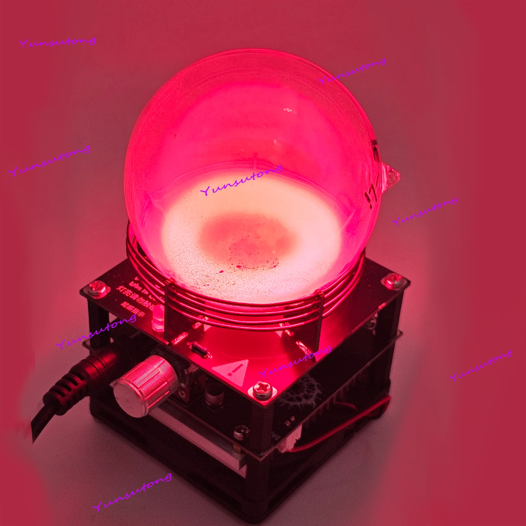 

Noble gas glass ball with metallic salts flame test lithium strontium plasma ring plasma toroid element collection