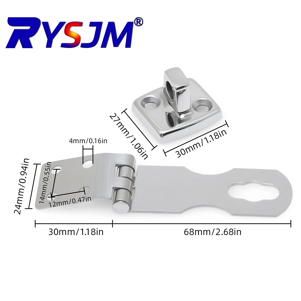 1 PCS Stainless Steel Swivel Eye Padlock Hasp Lock Gate Cabinet Door Clasp Latch Boat Anti Rattle Latch for Boats