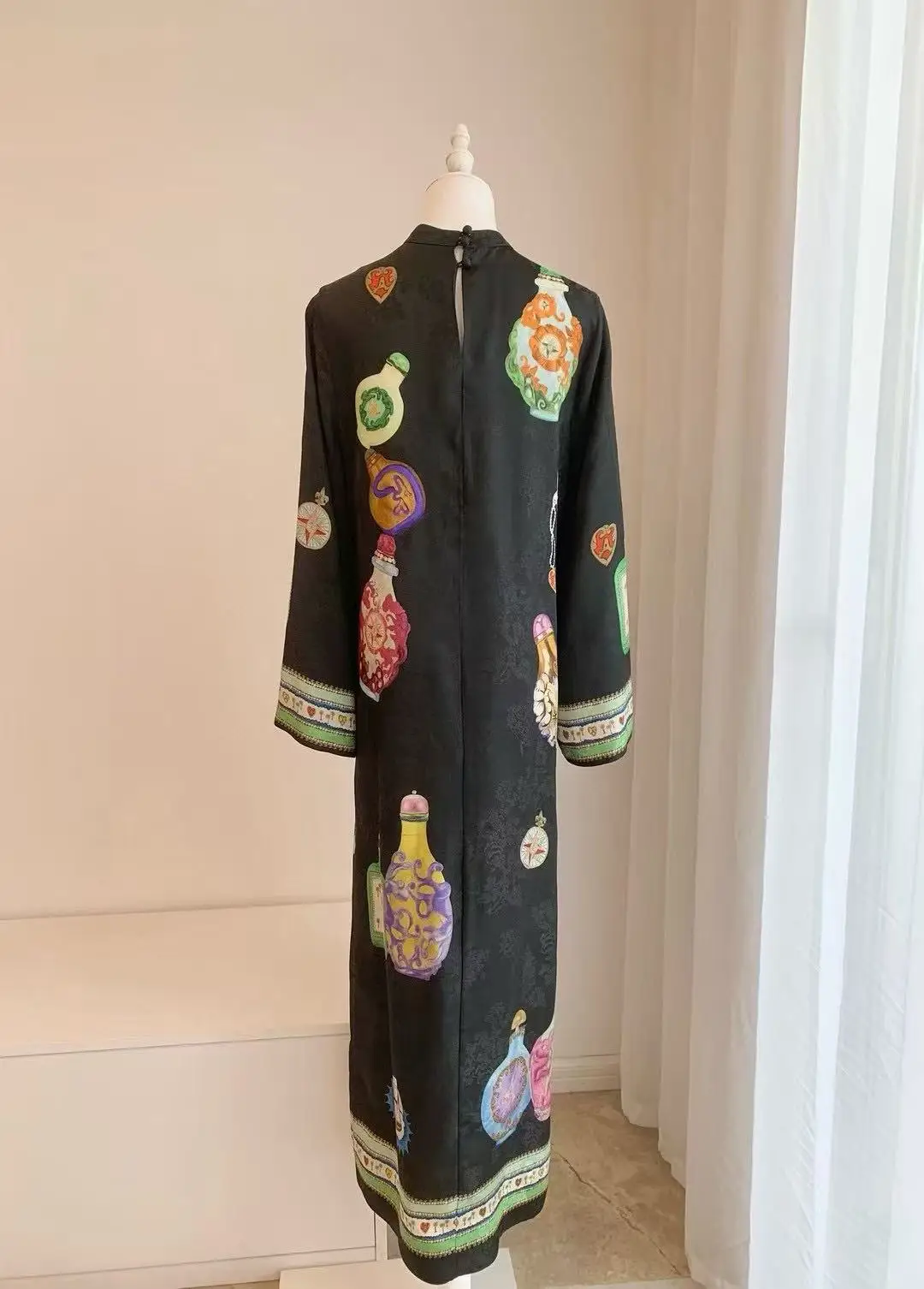 Vestido holgado estampado de manga larga para mujer, vestido largo cómodo a la moda para otoño, nuevo estilo 2025