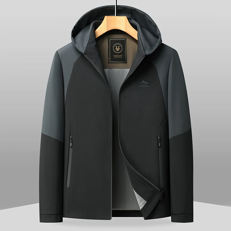 

Outdoor Spring and Autumn Style Middle-aged Men's Fashionable Business Casual Sports Trendy Work Dad Jacket with Detachable Cap